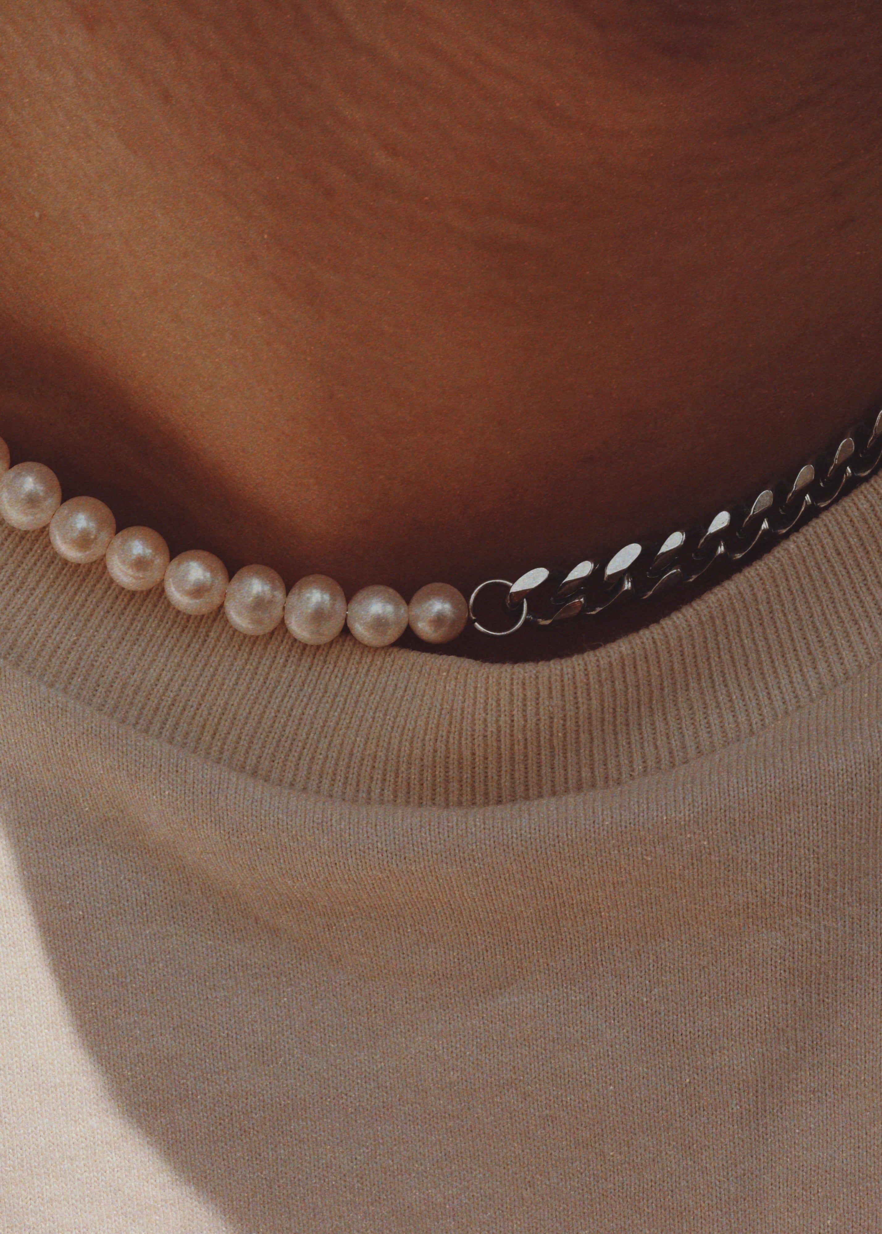 SHIHARA シハラ Half Pearl Chain Pierce 0° Half Pearl Chain Pierce 0° - SHIHARA