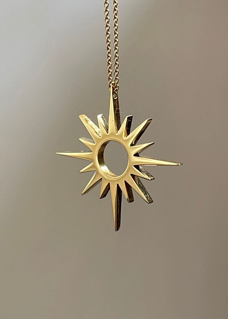 Sun 18K Gold Pendant Necklace – Divon