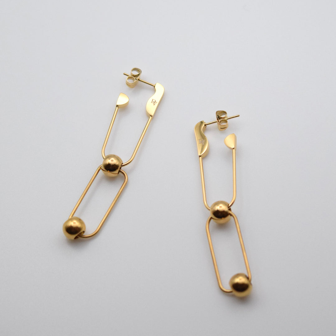 Paperclip Earrings 18K Gold Hoop