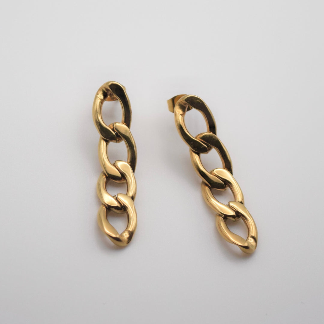 Link Chain Earrings 18K Gold Hoop