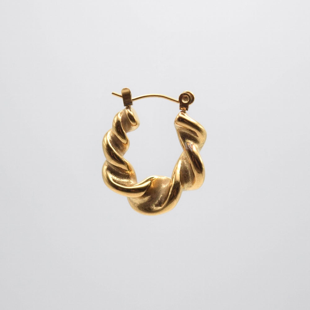 Twisted Hoop 18K Gold Earrings