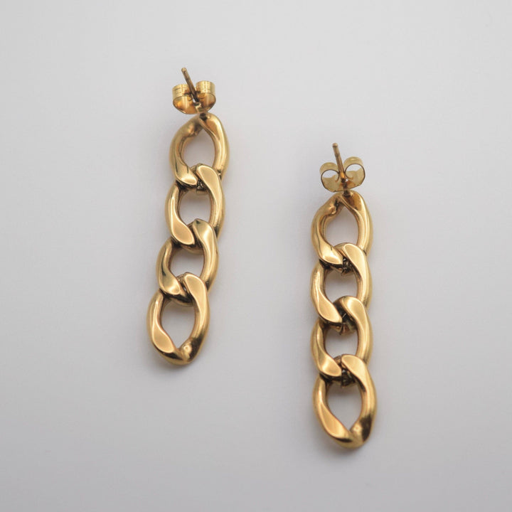 Link Chain Earrings 18K Gold Hoop