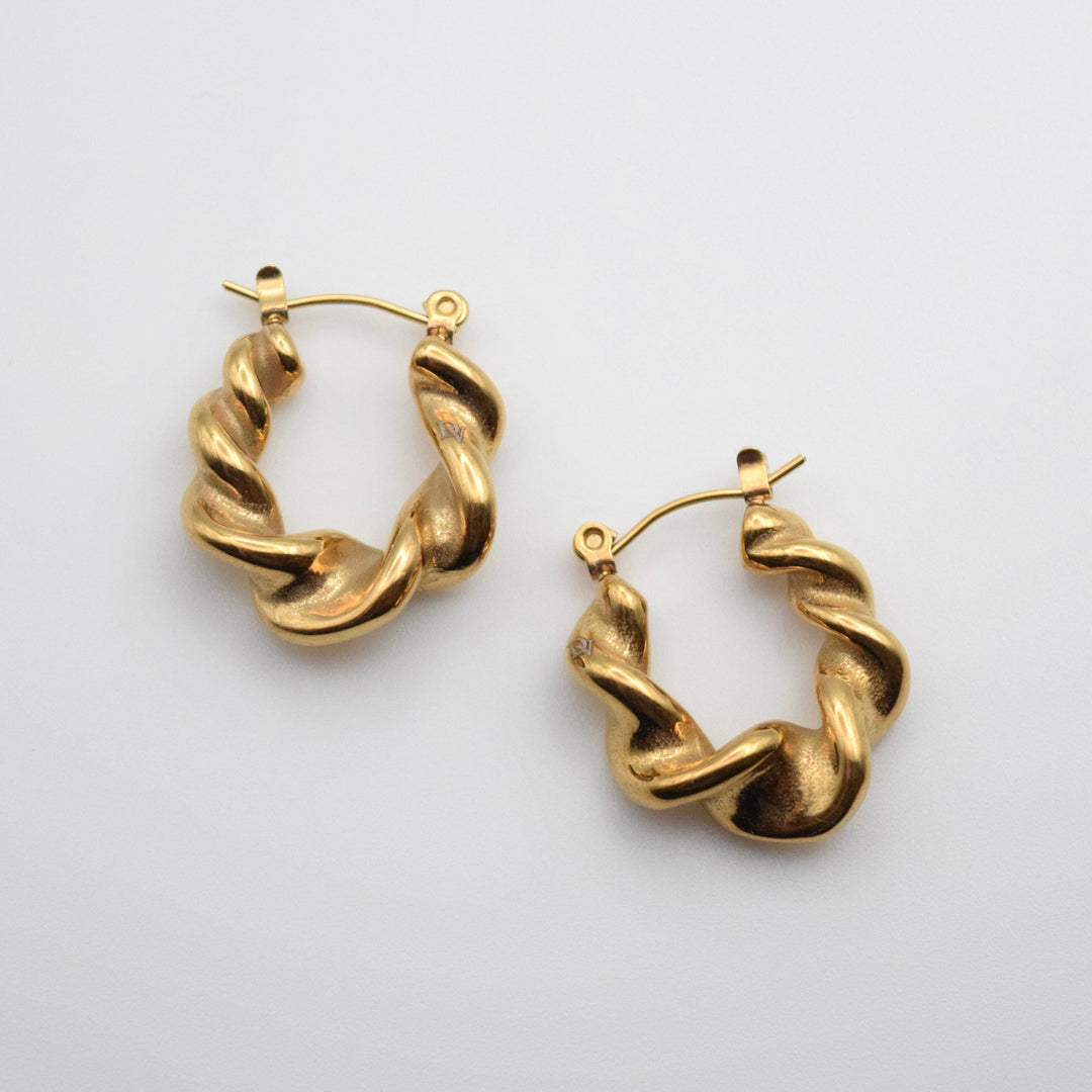 Twisted Hoop 18K Gold Earrings
