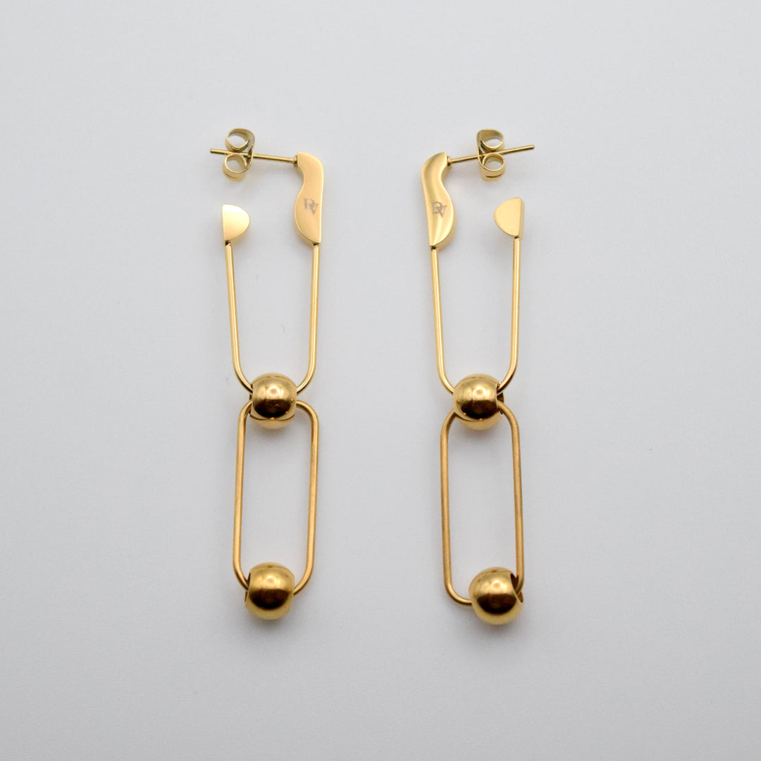 Paperclip Earrings 18K Gold 
