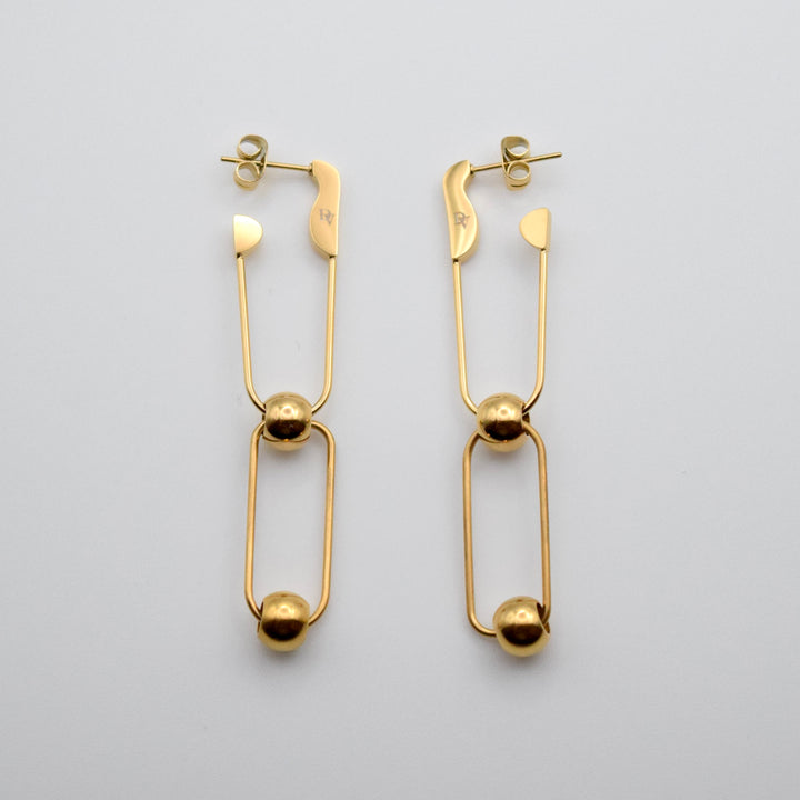 Paperclip Earrings 18K Gold 